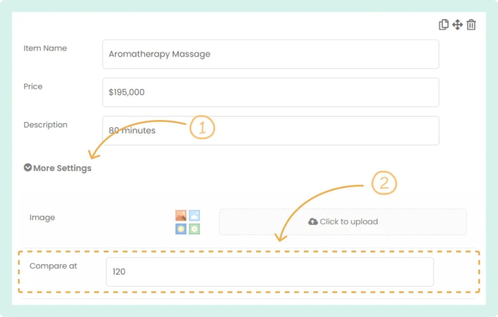 Compare At Price Feature Settings