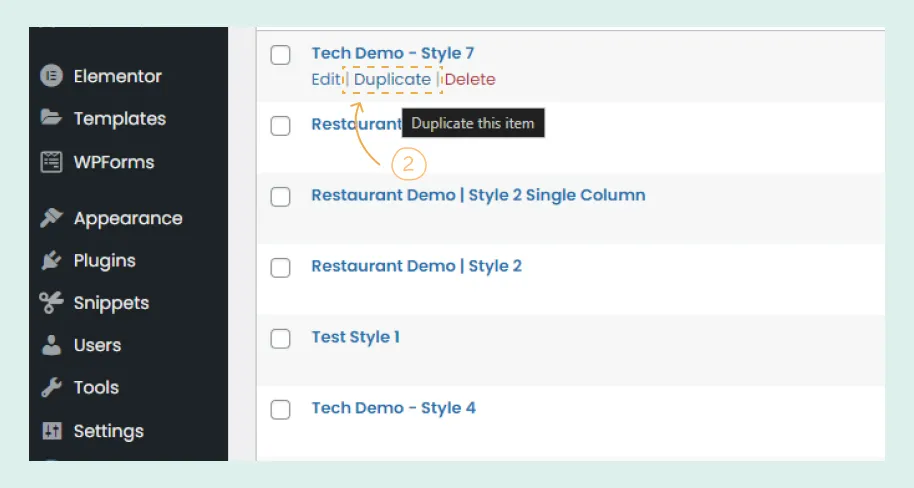 Duplicate the Price List Stylish Price List