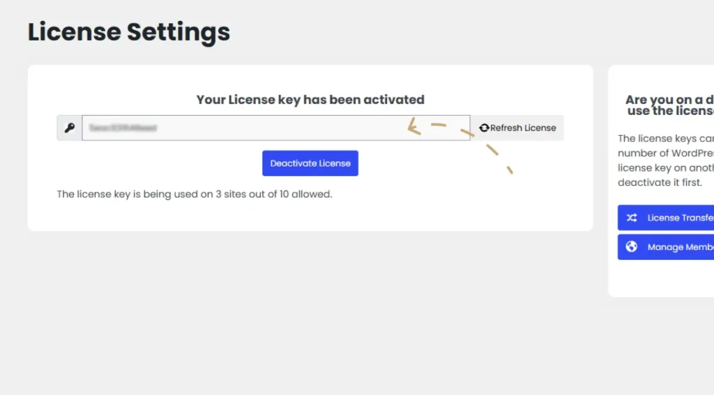License Settings SPL