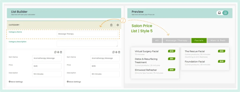 Sortable Category Tabs Category